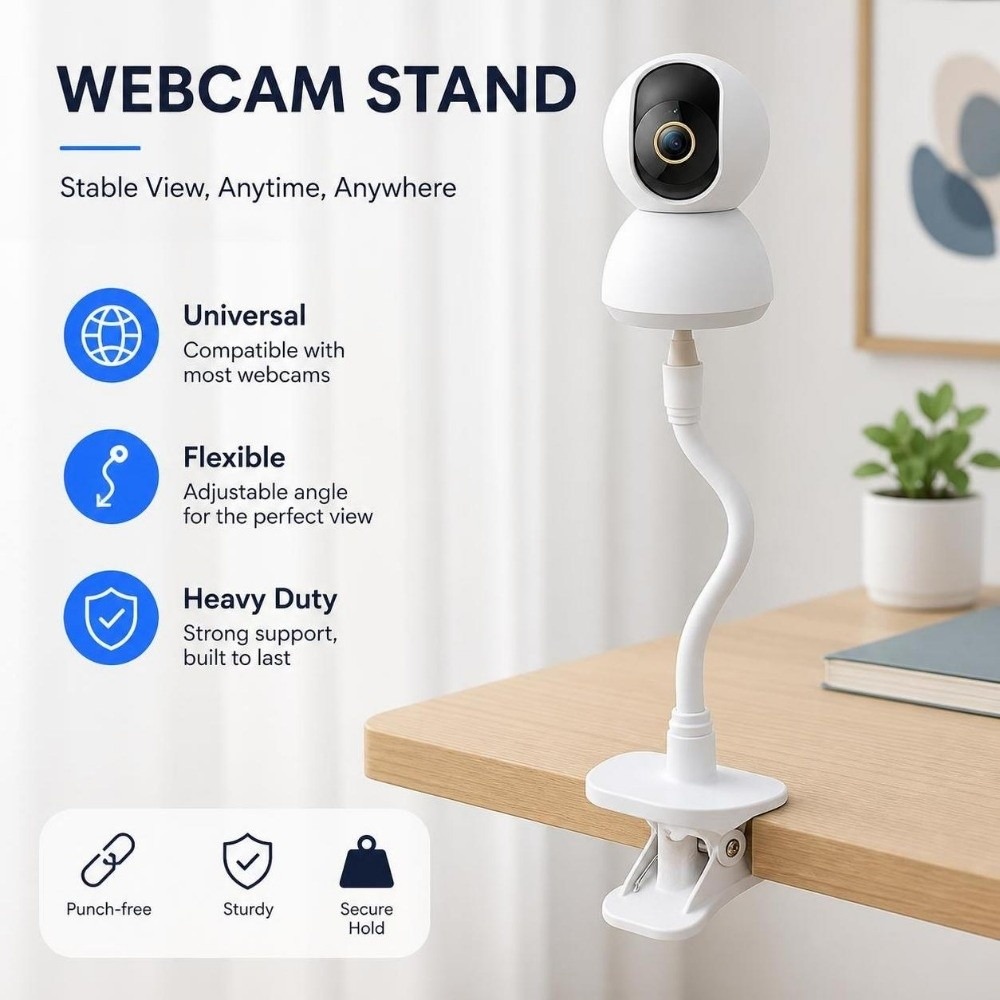Webcam Stand Clip - Suporte Universal para Câmera com Clipe