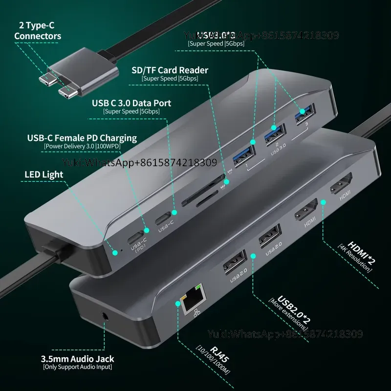 Docking Station Usb C - Estação de Acoplamento USB-C 5 em
