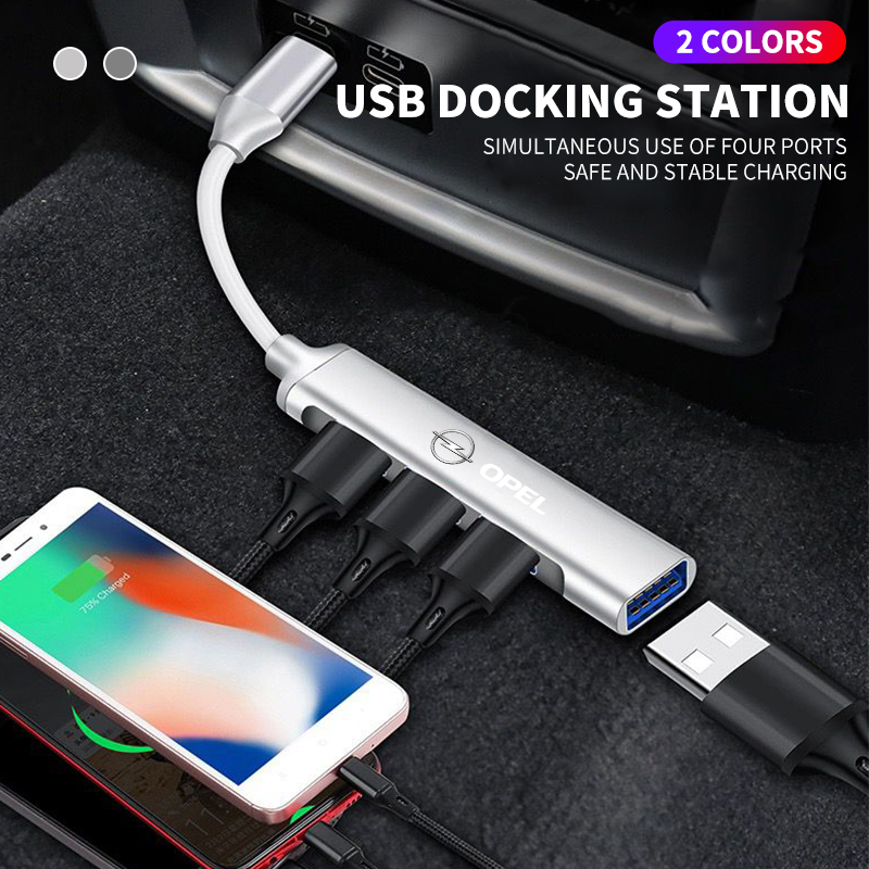 Docking Station Usb C - Hub USB para Carro, Estação de