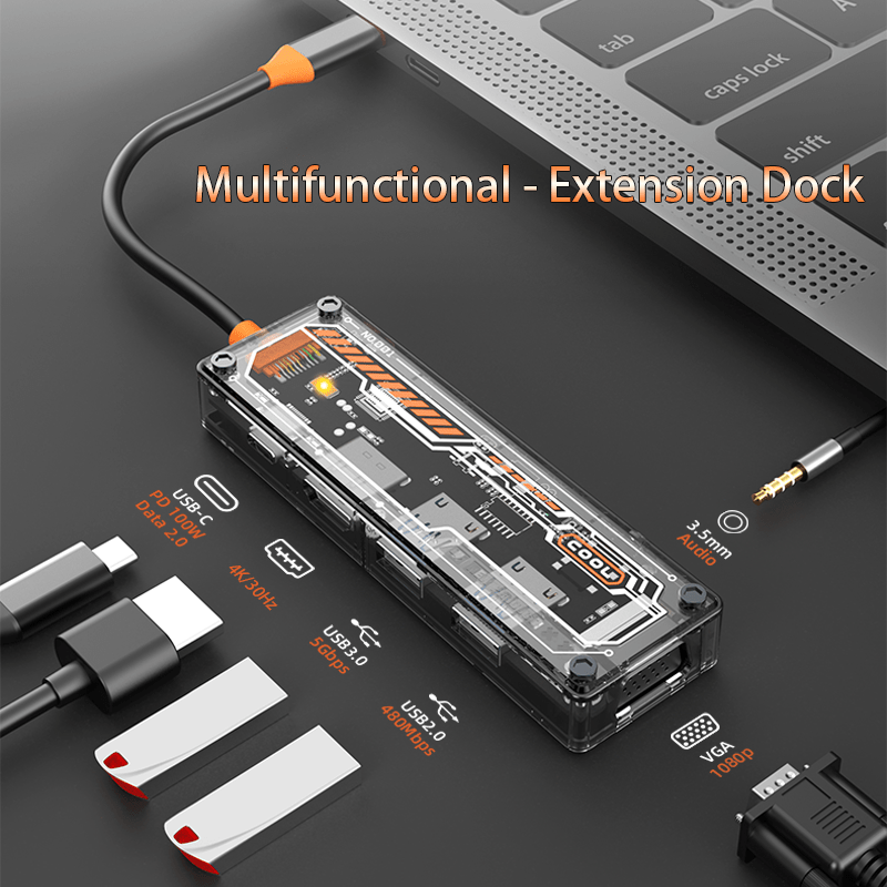 Docking Station Usb C - Hub USB-C 6 em 1 para
