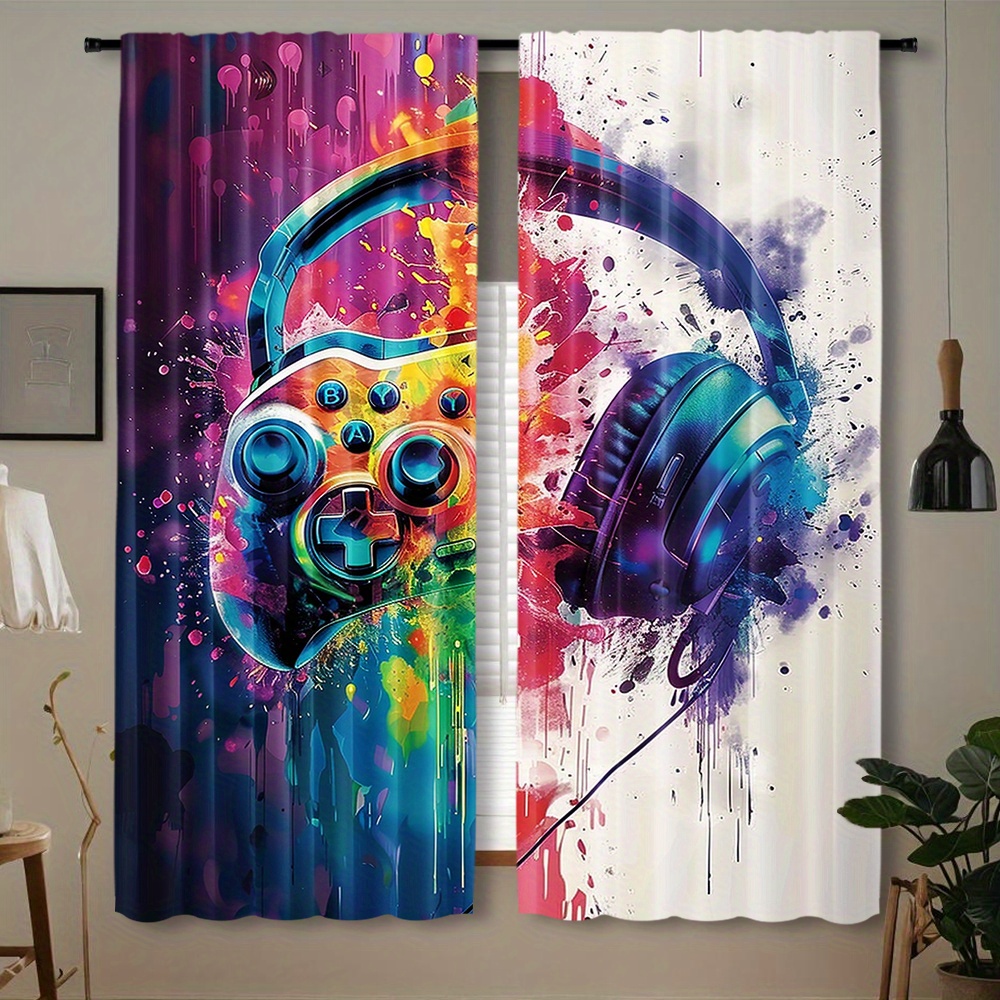 Office Tech Room - Cortinas para controle de jogos, fone