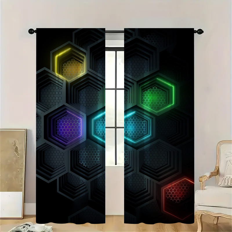 Cortinas geométricas modernas  - Office Tech Room avaliação e preço