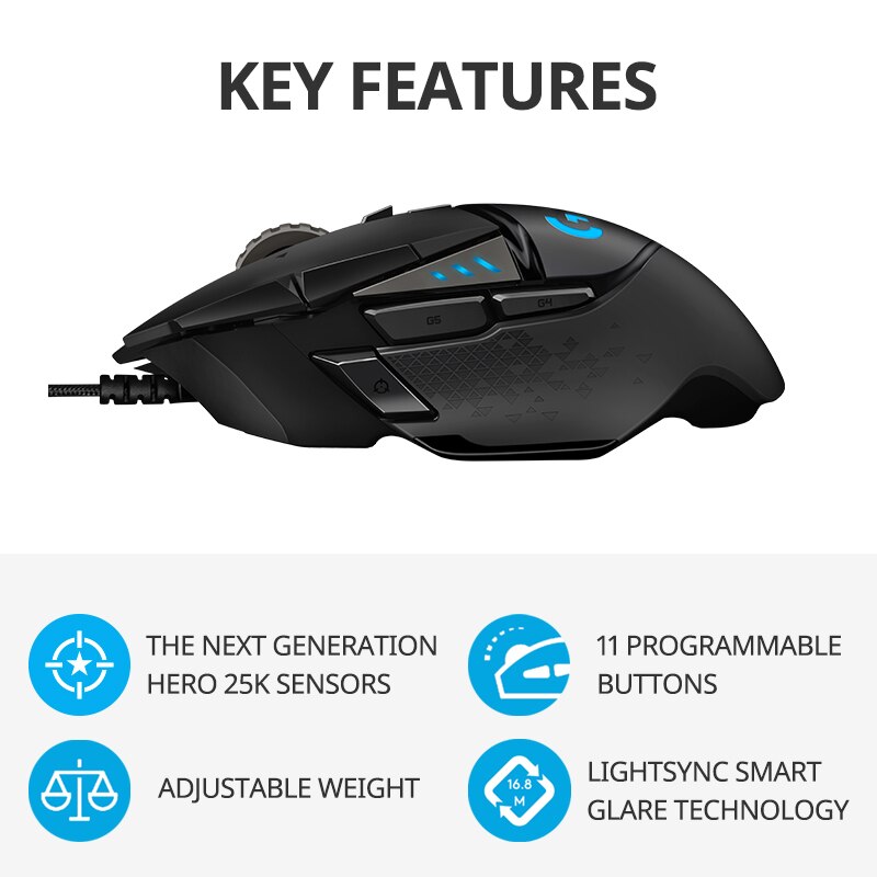 Logitech G502hero Master Wired - Logitech Mouse G502 avaliação e preço