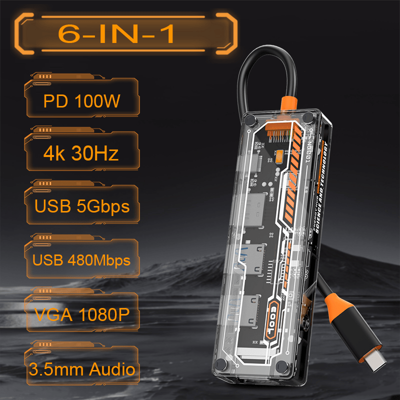 Hub USB-C 6 em 1 para MacBook  - Docking Station Usb C avaliação e preço
