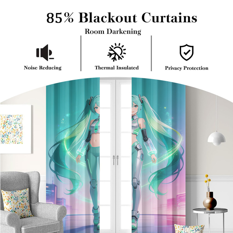Cortinas Blackout Hatsune Miku - Office Tech Room avaliação e preço