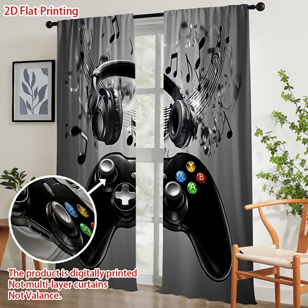 2 Peças Cortinas com Estampa d - Office Tech Room avaliação e preço